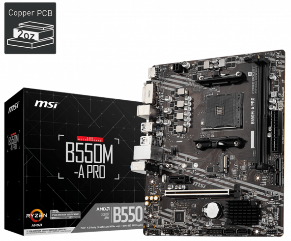 MSI B550M-A PRO DDR4 4600(OC)Mhz HDMI DP ATX AM4