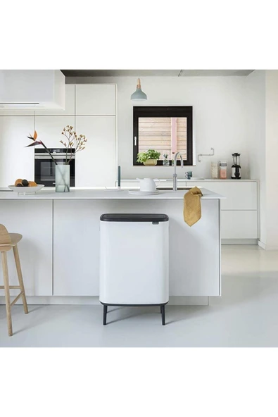 Tantitoni Brabantia Çöp Kutusu 30 + 30 Lt Bo Touch Dokunmatik Kapak Beyaz 130601 - 3