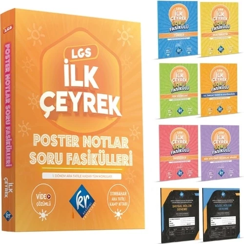 LGS İLK ÇEYREK POSTER NOTLAR SORU FASİKÜLLERİ SET  KR AKADEMİ
