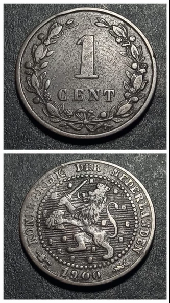 Escoines Koleksiyon 1900 Hollanda 1 Cent ÇÇT eski yabancı madeni para 399636726851fbb981