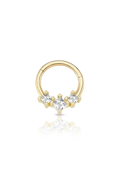 Prenses Üç Taşlı Altın Helix Piercing