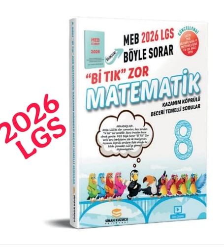 Sinan Kuzucu Yayınları 2026 8. Sınıf Bi Tık Zor Matematik Soru Bankası ürün görseli
