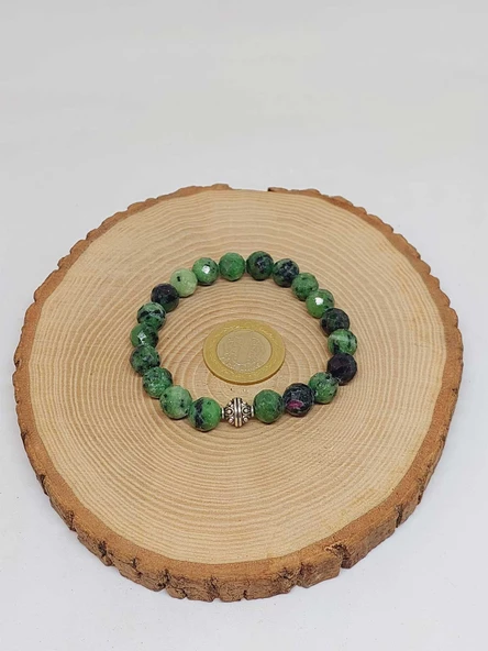 Sirius Serisi Anyolit (Rubizoit- Rubyzoisit) Taşı 10mm Unisex Bileklik (52910) - Resim 3