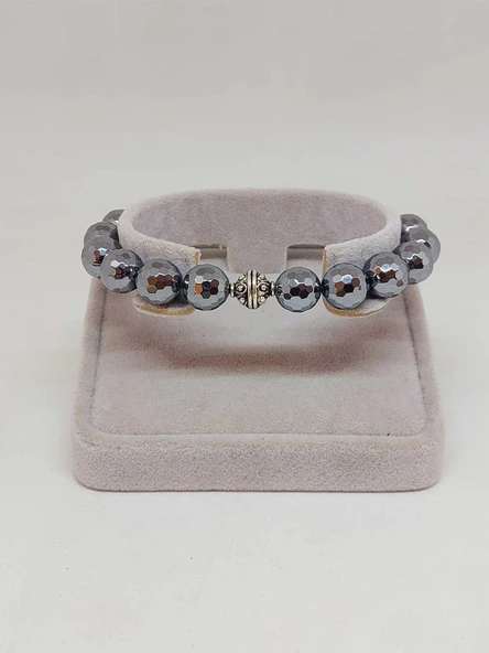 Sirius Serisi Terahertz Taşı 10mm Unisex Bileklik (52902) - Resim 2