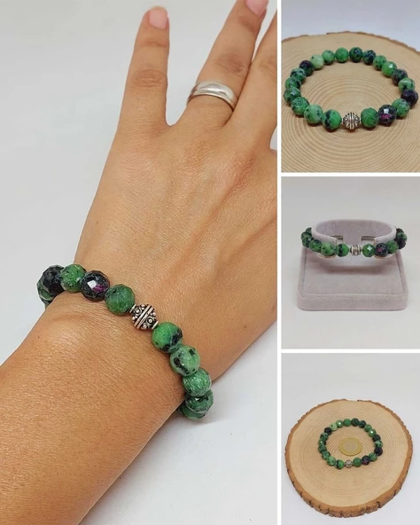 Sirius Serisi Anyolit (Rubizoit- Rubyzoisit) Taşı 10mm Unisex Bileklik (52910) ürün görseli