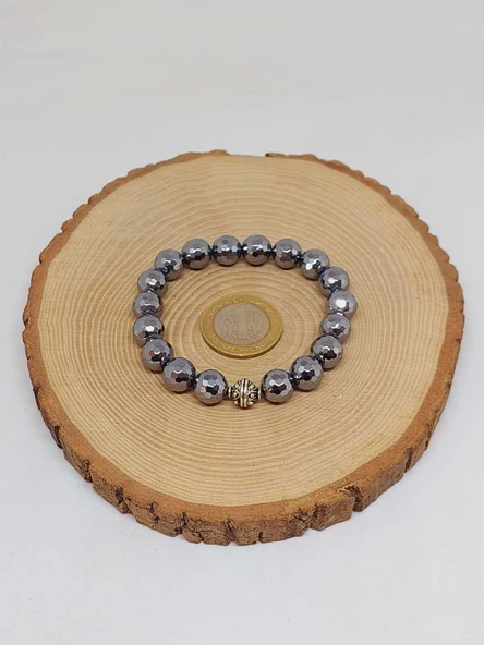 Sirius Serisi Terahertz Taşı 10mm Unisex Bileklik (52902) - Resim 3