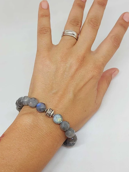 Sirius Serisi Labradorit Taşı 10mm Unisex Bileklik (52908) - Resim 4