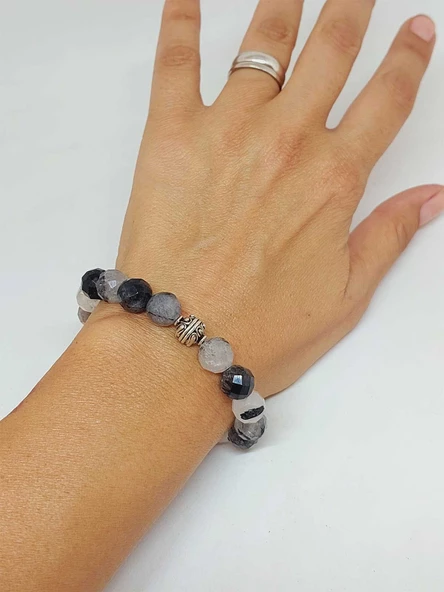 Sirius Serisi Rutil Kuvars Taşı 10mm Unisex Bileklik (52926) - 4