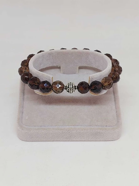 Sirius Serisi Dumanlı Kuvars Taşı 10mm Unisex Bileklik (52934) - Resim 2