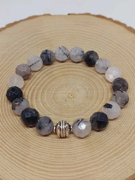 Sirius Serisi Rutil Kuvars Taşı 10mm Unisex Bileklik (52926) - 5