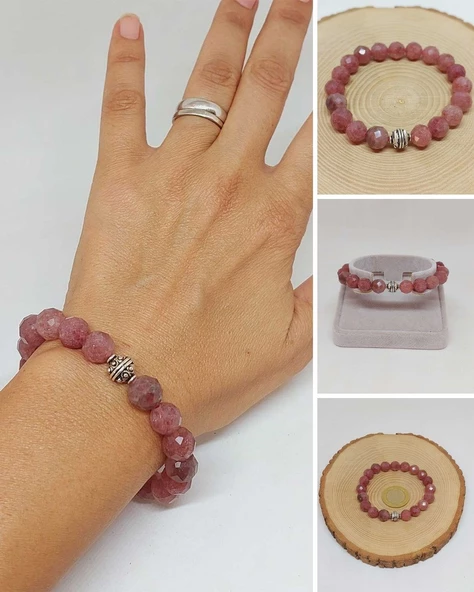 Sirius Serisi Çilek Kuvars Taşı 10mm Unisex Bileklik (52922) ürün görseli