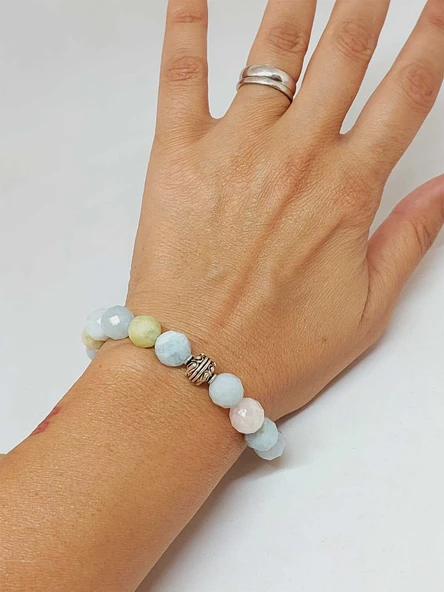 Sirius Serisi Morganit Taşı 10mm Unisex Bileklik (52916) - Resim 4