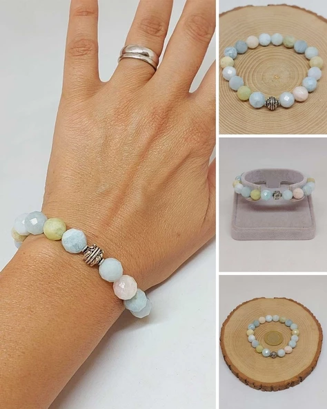 Sirius Serisi Morganit Taşı 10mm Unisex Bileklik (52916) ürün görseli