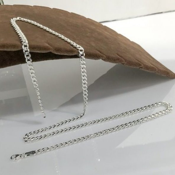 Gurmet 5 mm 65 cm Klasik Gümüş Erkek Zincir Kolye - Resim 2