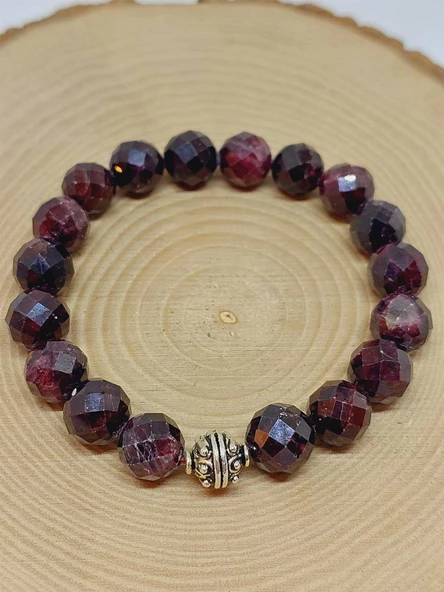 Sirius Serisi Lal (Granat) (Garnet) Taşı 10mm Unisex Bileklik (52918) - Resim 5