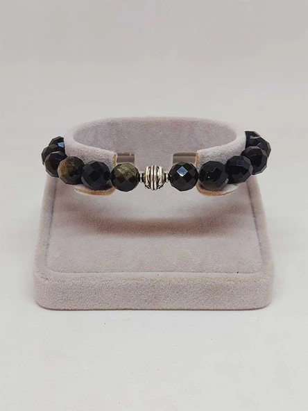 Sirius Serisi Golden Obsidyen Taşı 10mm Unisex Bileklik (52930) - Resim 2
