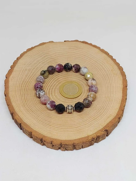 Sirius Serisi Turmalin Taşı Karışık Renkler 10mm Unisex Bileklik (52932) - Resim 3