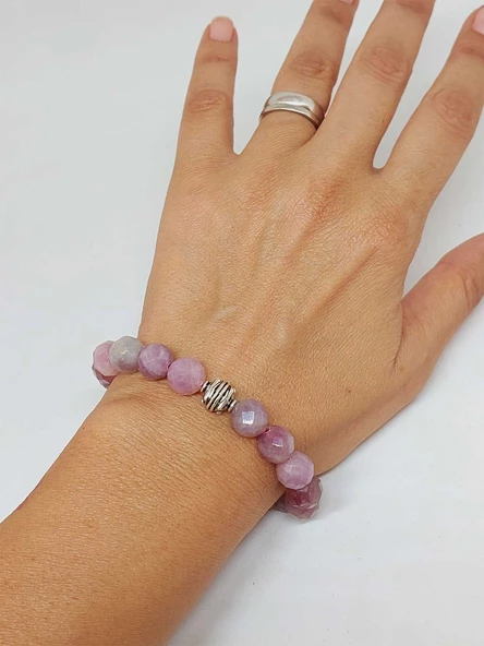 Sirius Serisi Madagaskar Pembe Kuvars Taşı 10mm Unisex Bileklik (52928) - Resim 4