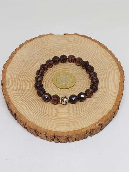 Sirius Serisi Dumanlı Kuvars Taşı 10mm Unisex Bileklik (52934) - Resim 3