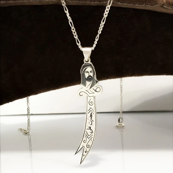 Hz.Ali Zülfikar Özel Üretilir Gümüş Kılınç Kolye - Resim 2