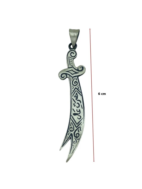 925 Gümüş Zülfikar Kolye Ucu Uç - Resim 3