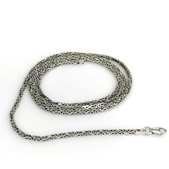 2 mm İtalyan Kral Zinciri Gümüş Erkek Zincir Kolye - 2