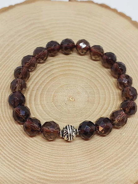 Sirius Serisi Dumanlı Kuvars Taşı 10mm Unisex Bileklik (52934) - Resim 5