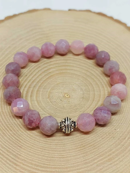 Sirius Serisi Madagaskar Pembe Kuvars Taşı 10mm Unisex Bileklik (52928) - Resim 5