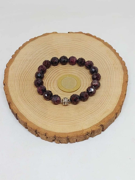 Sirius Serisi Lal (Granat) (Garnet) Taşı 10mm Unisex Bileklik (52918) - Resim 3