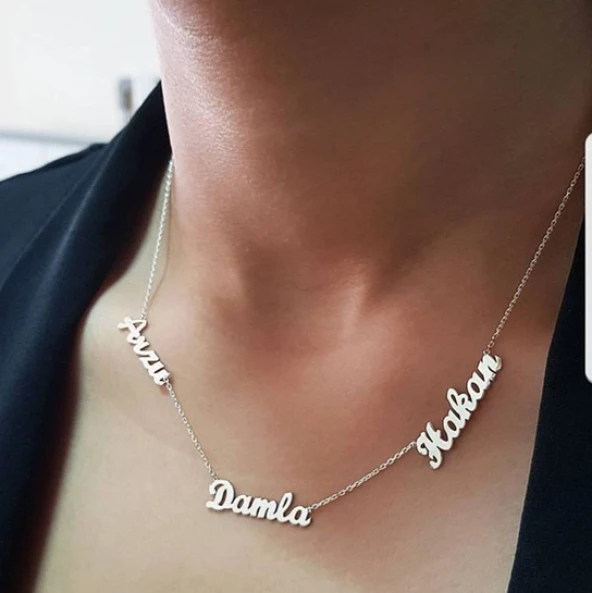 Üç İsim 925 Gümüş Kolye ürün görseli