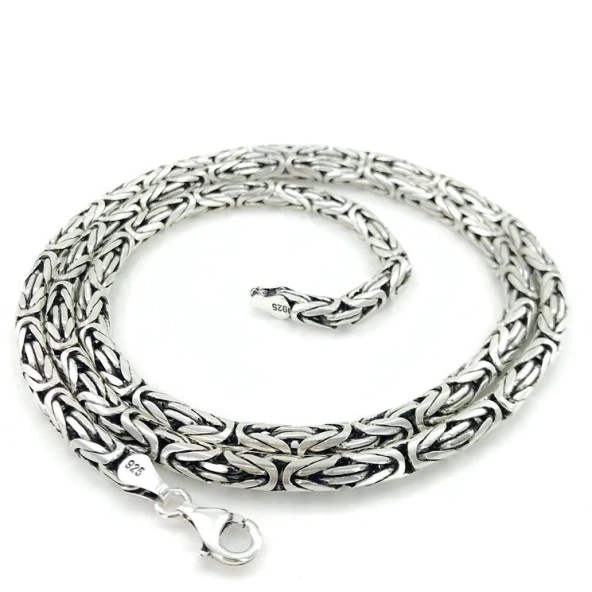 70 cm 86 gr 5 mm Düz Kalın Kral Zinciri Gümüş Erkek Kolye ürün görseli