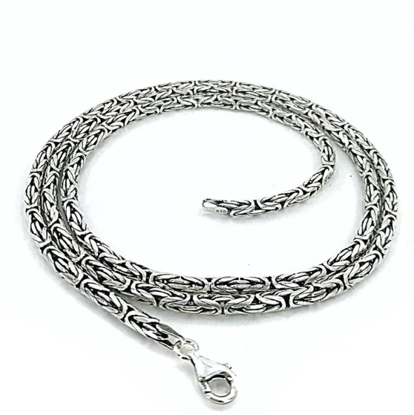 70 cm 40 gr 3 mm Düz Kral Zinciri Gümüş Erkek Kolye ürün görseli