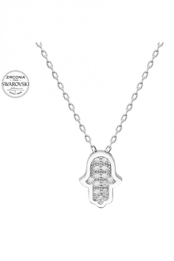 Sertifikalı Swarovski Taşlı Minik El 925 Gümüş Kolye - 2