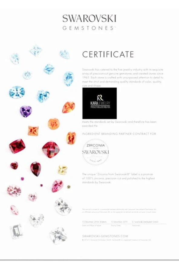Sertifikalı Swarovski Taşlı Üçgen 925 Gümüş Kolye - 4