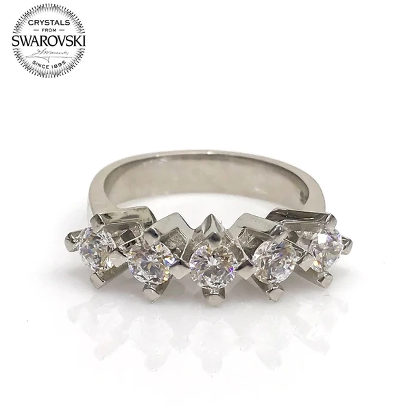 Yeni Orijinal Swarovski Beştaş Prenses Tacı Gümüş Yüzük - Resim 2