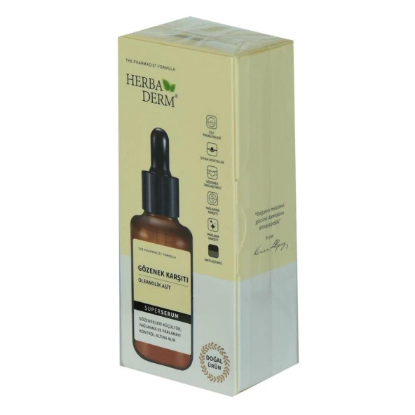 Herbaderm Oleanolik Asit Gözenek Karşıtı Doğal Yüz Serumu 30 ML - 2