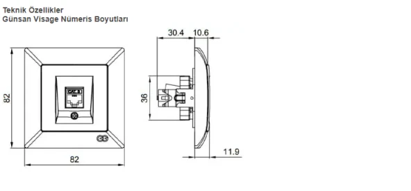 Günsan Visage Beyaz Telefon Prizi (CAT3) Çerçevesiz - Resim 3