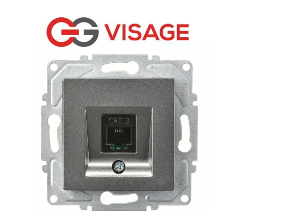 Günsan Visage Ambiance Füme Nümeris Telefon Prizi Cat3 Çerçevesiz