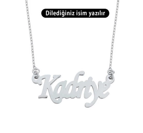 Sade Kibar Özel Font Tek İsimli Gümüş İsim Kolye - Resim 3