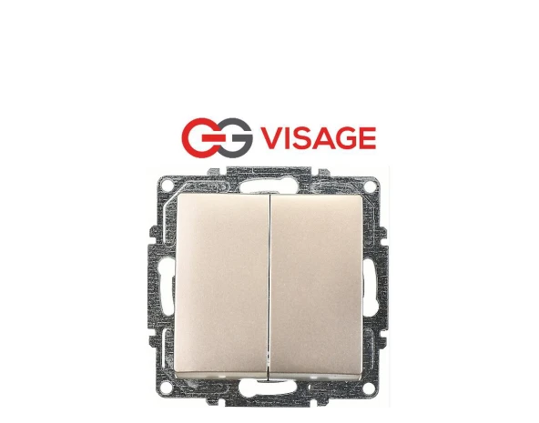 Günsan Visage Ambiance Metalik Bej Komütatör Anahtar Çerçevesiz