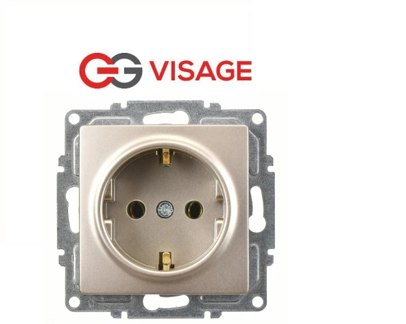 Günsan Visage Ambiance Metalik Bej Topraklı Priz Çerçevesiz