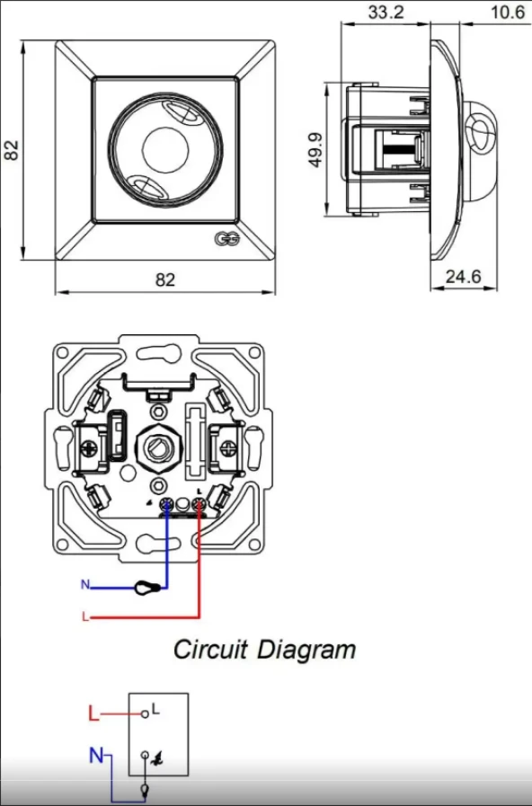 Günsan Visage Beyaz Dimmer Anahtar Çerçevesiz - 3