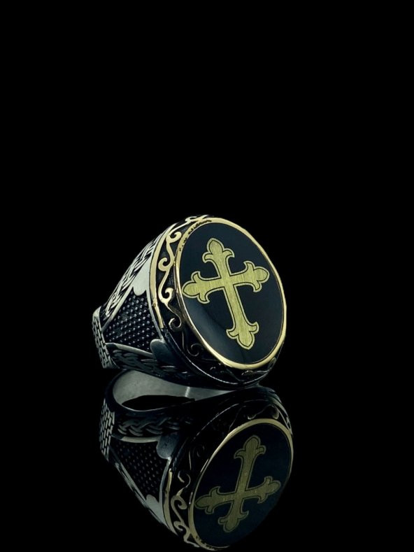 Hac Cross Hristiyan Dini Sembolü Özel Tasarım Gümüş Yüzük - 2