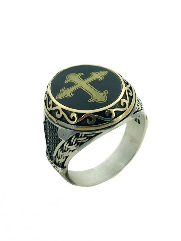 Hac Cross Hristiyan Dini Sembolü Özel Tasarım Gümüş Yüzük - 3