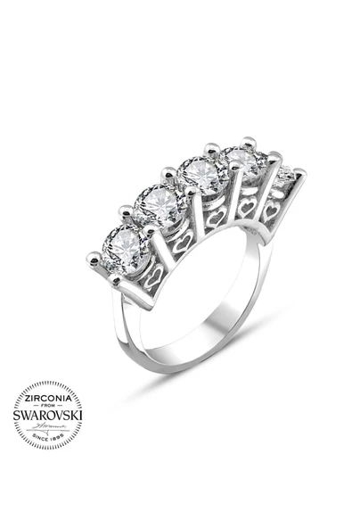 Orijinal Swarovski Pırlanta Modeli Beştaş 925 Gümüş Yüzük - 2