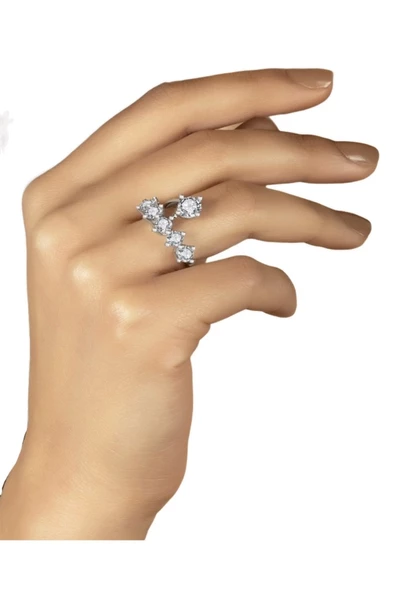 Orijinal Swarovski Tek Taş Beştaş 925 Gümüş Yüzük - Resim 2