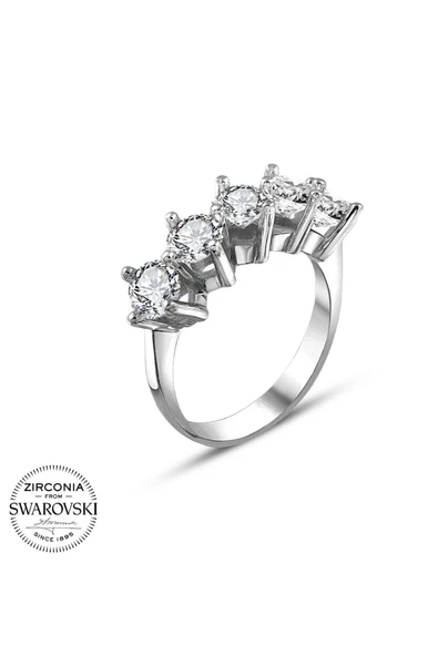 Orijinal Swarovski Pırlanta Model Beştaş 925 Gümüş Yüzük - Resim 2