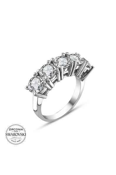 Orijinal Swarovski Pırlanta Modeli Beştaş 925 Gümüş Yüzük - 2