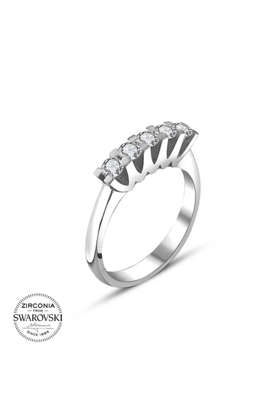 Sertifikalı Swarovski Beş Taş 925 Gümüş Yüzük - Resim 2