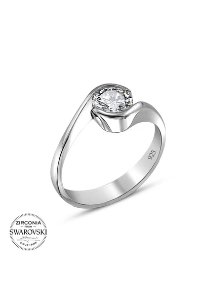 Swarovski Sertifikalı Sarmaşık Tektaş 925 Gümüş Yüzük - Resim 2